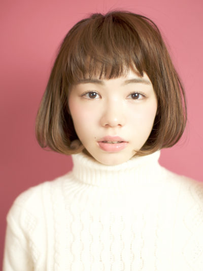 フリンジバングでモテ系女子!フワッとナチュラルボブスタイル☆