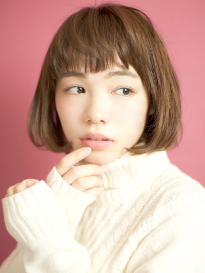 フリンジバングでモテ系女子!フワッとナチュラルボブスタイル☆
