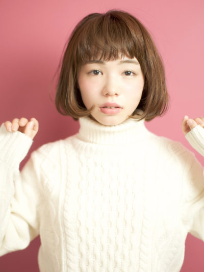 フリンジバングでモテ系女子!フワッとナチュラルボブスタイル☆